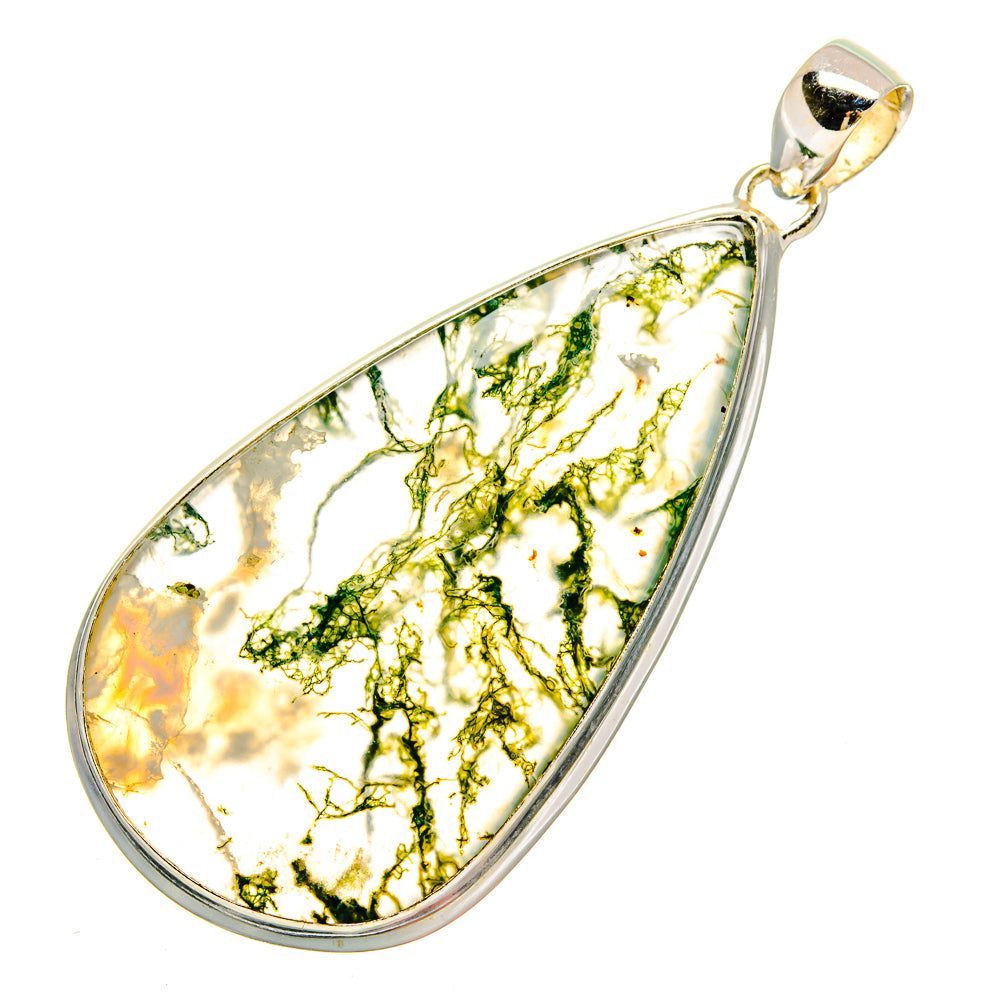 Green Moss Agate Pendants handcrafted by Anasilvercos - PD16595