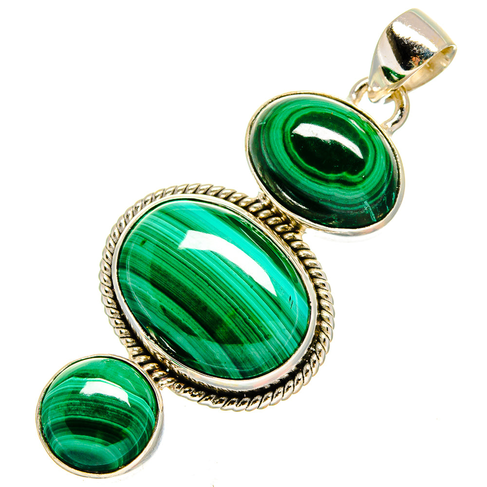 Malachite Pendants handcrafted by Anasilvercos - PD16596