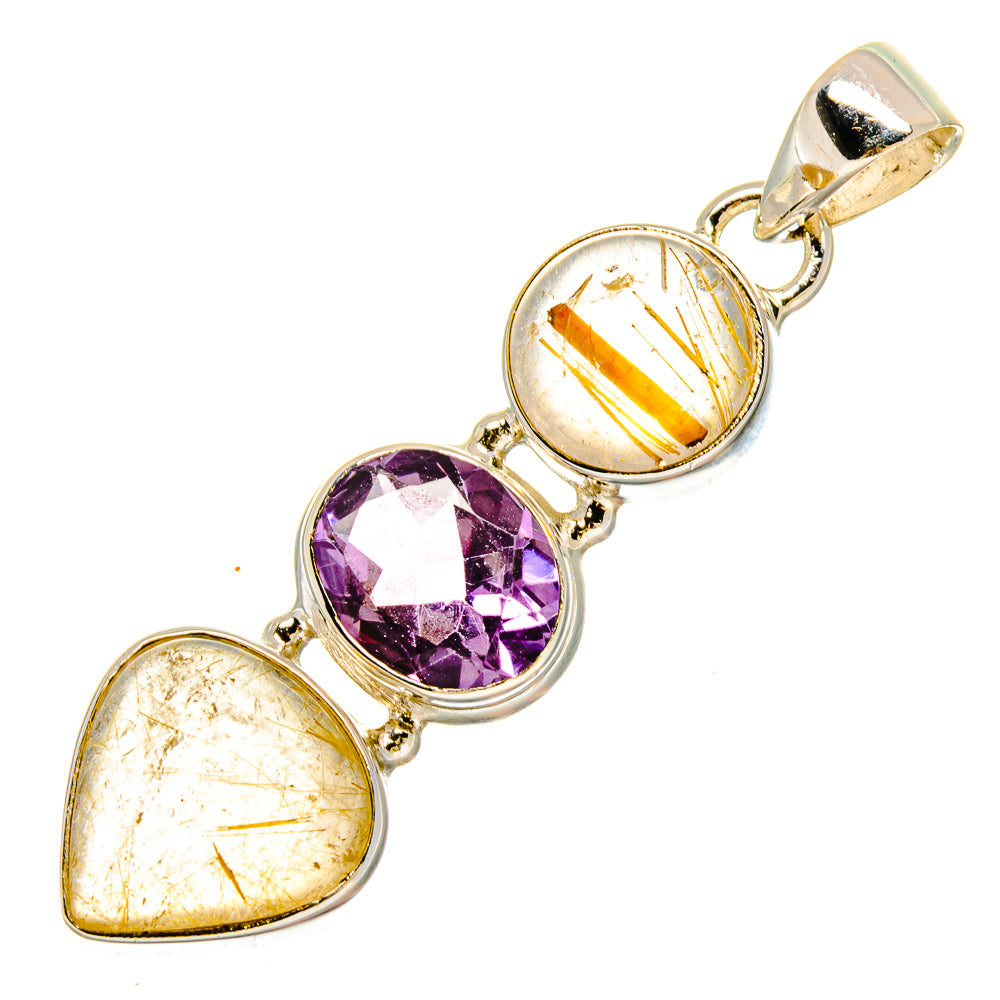 Rutilated Quartz Pendants handcrafted by Anasilvercos - PD16630