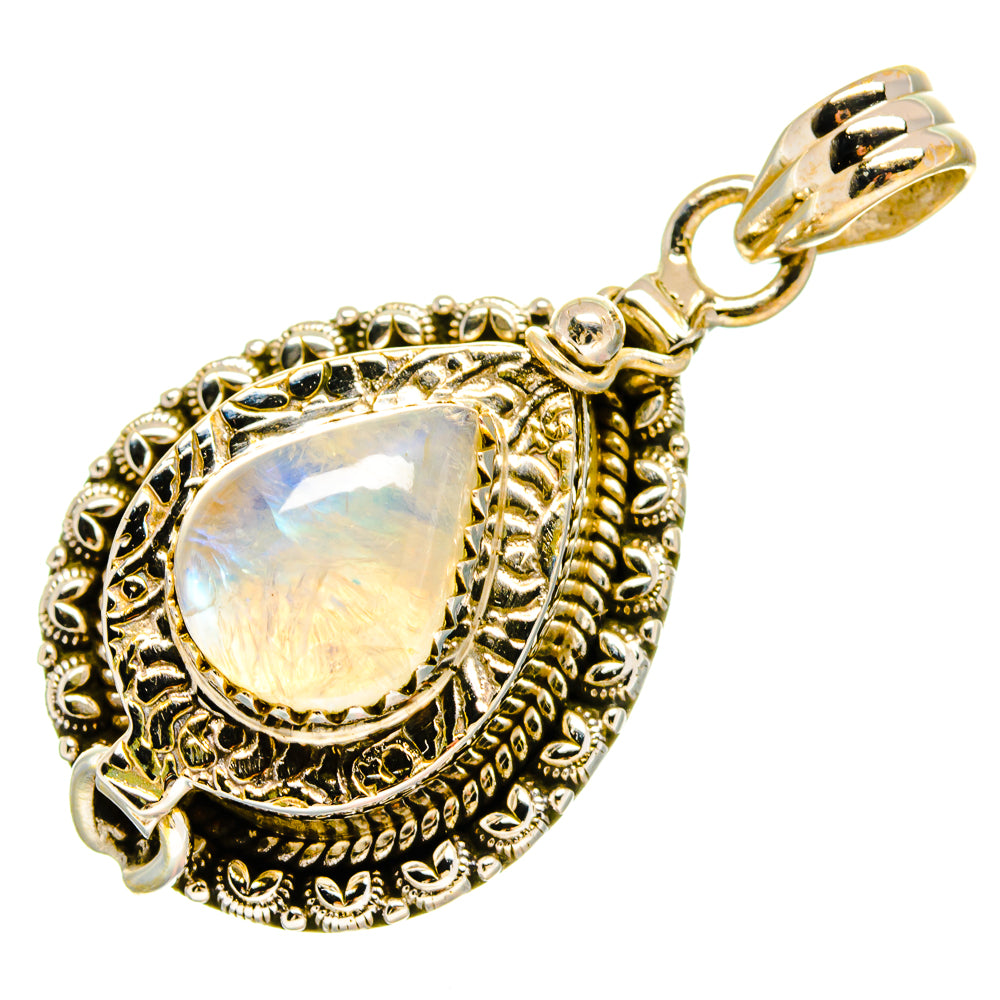 Rainbow Moonstone Pendants handcrafted by Anasilvercos - PD16636