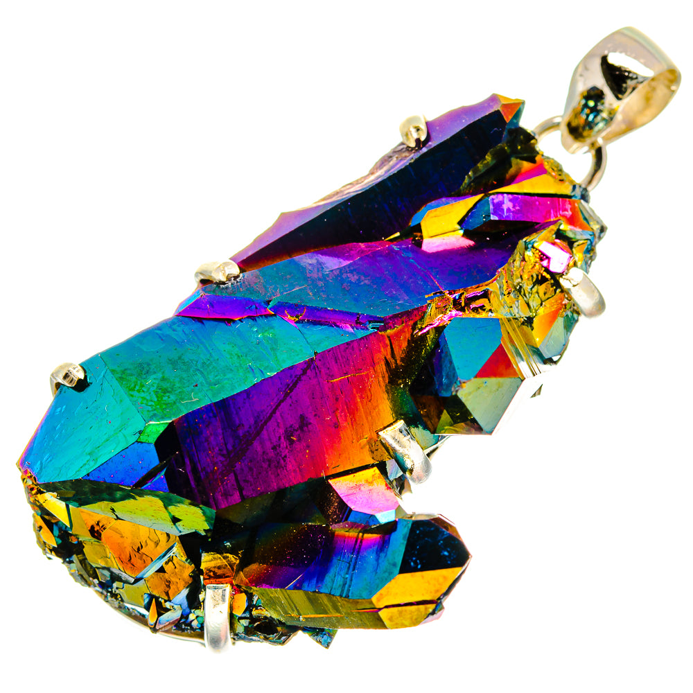 Titanium Sunshine Druzy Pendants handcrafted by Anasilvercos - PD16642