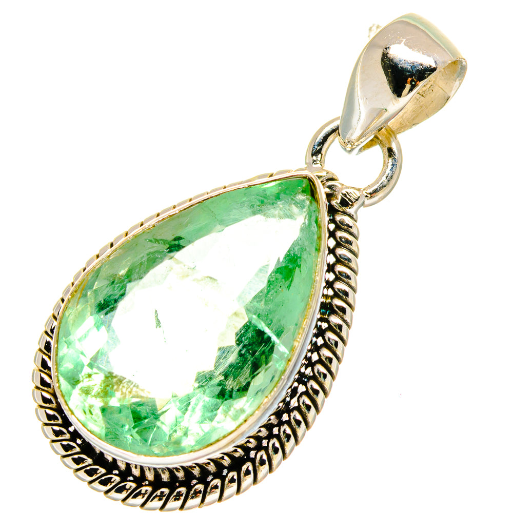 Green Fluorite Pendants handcrafted by Anasilvercos - PD16665