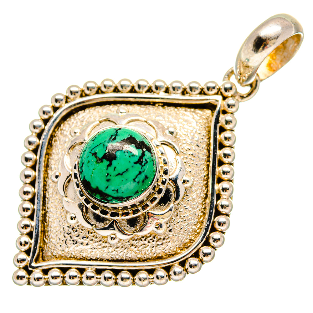 Tibetan Turquoise Pendants handcrafted by Anasilvercos - PD16696
