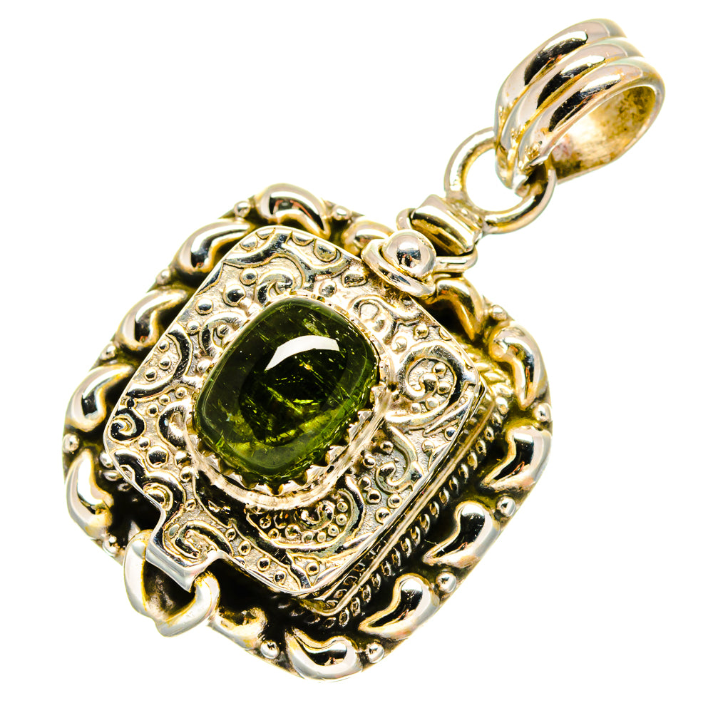 Green Tourmaline Pendants handcrafted by Anasilvercos - PD16699