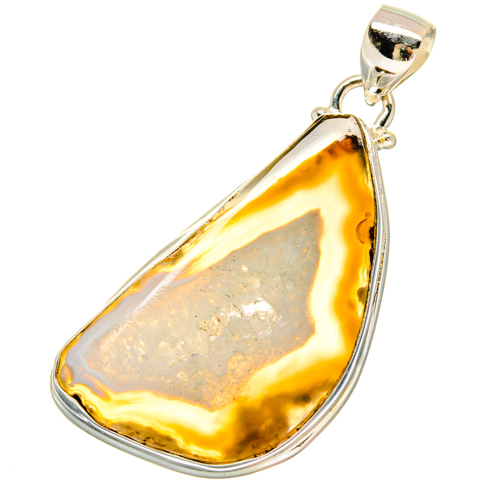 Brown Geode Slice Pendants handcrafted by Anasilvercos - PD16705 - Photo 2