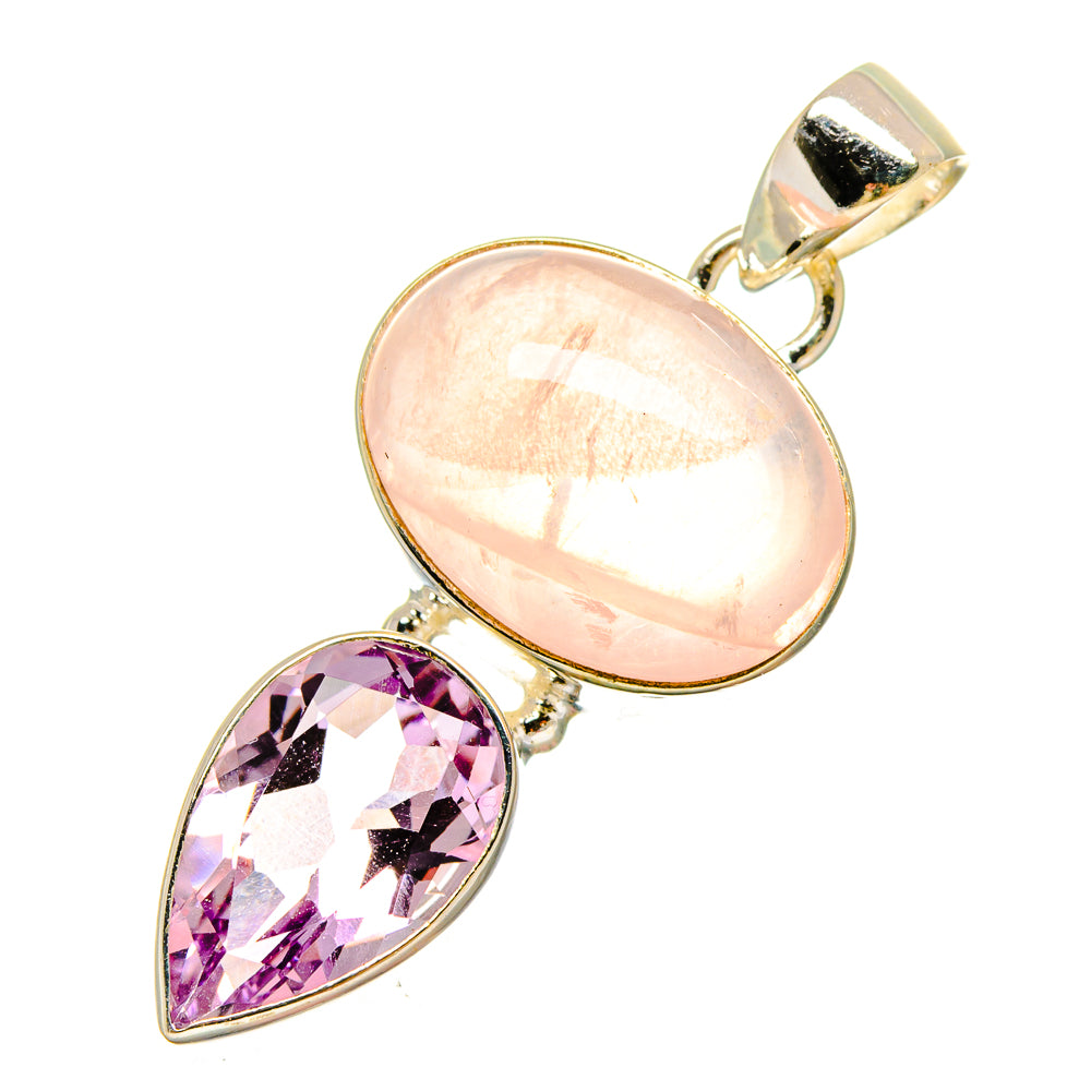 Rose Quartz Pendants handcrafted by Anasilvercos - PD16715