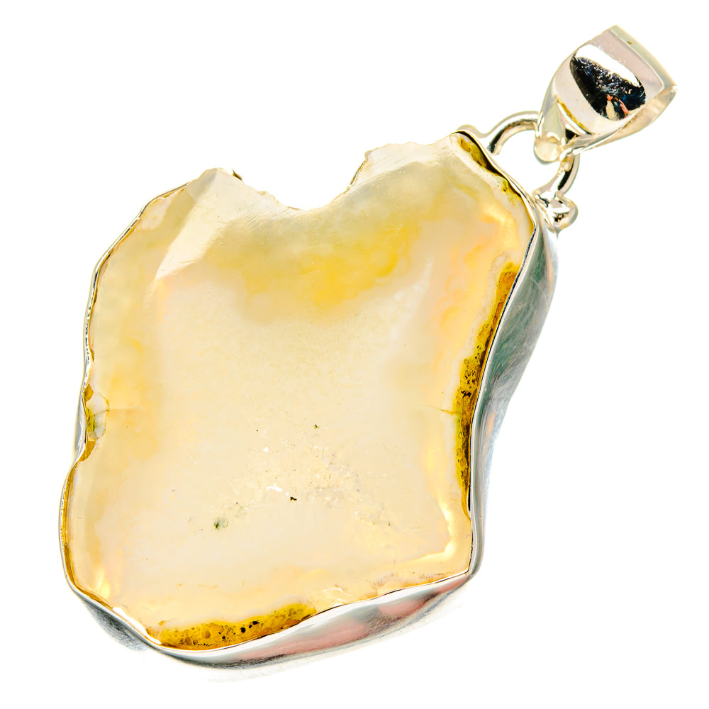 White Geode Slice Pendants handcrafted by Anasilvercos - PD16734 - Photo 2