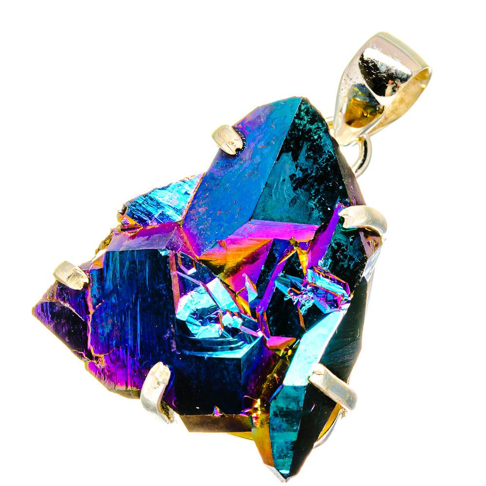 Titanium Sunshine Druzy Pendants handcrafted by Anasilvercos - PD16748