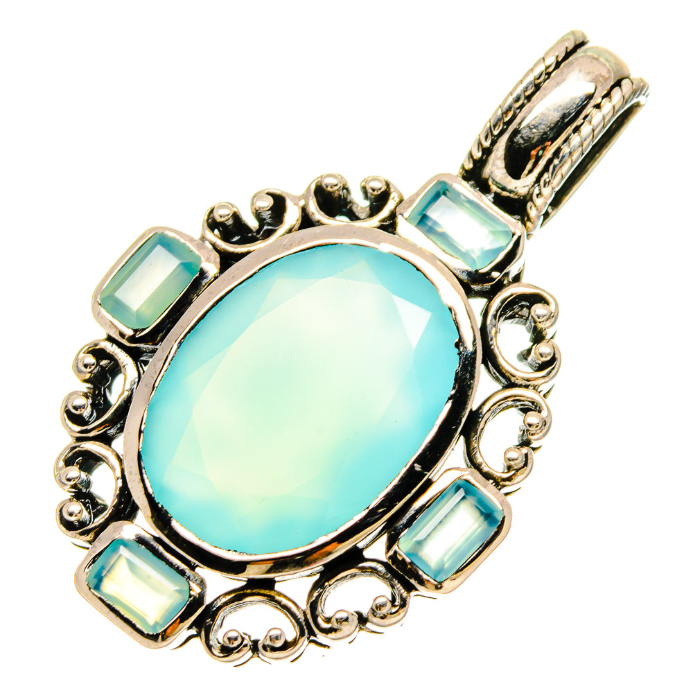 Aqua Chalcedony Pendants handcrafted by Anasilvercos - PD16759