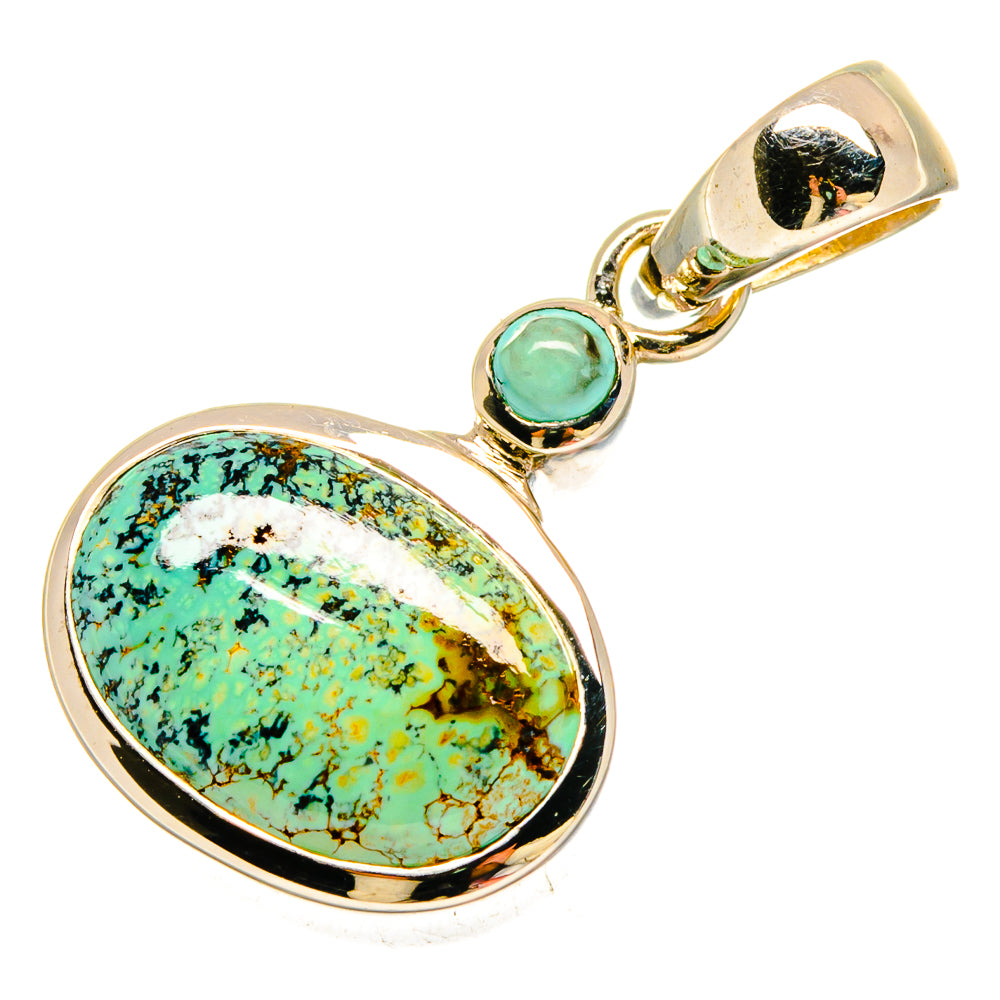 Tibetan Turquoise Pendants handcrafted by Anasilvercos - PD16760