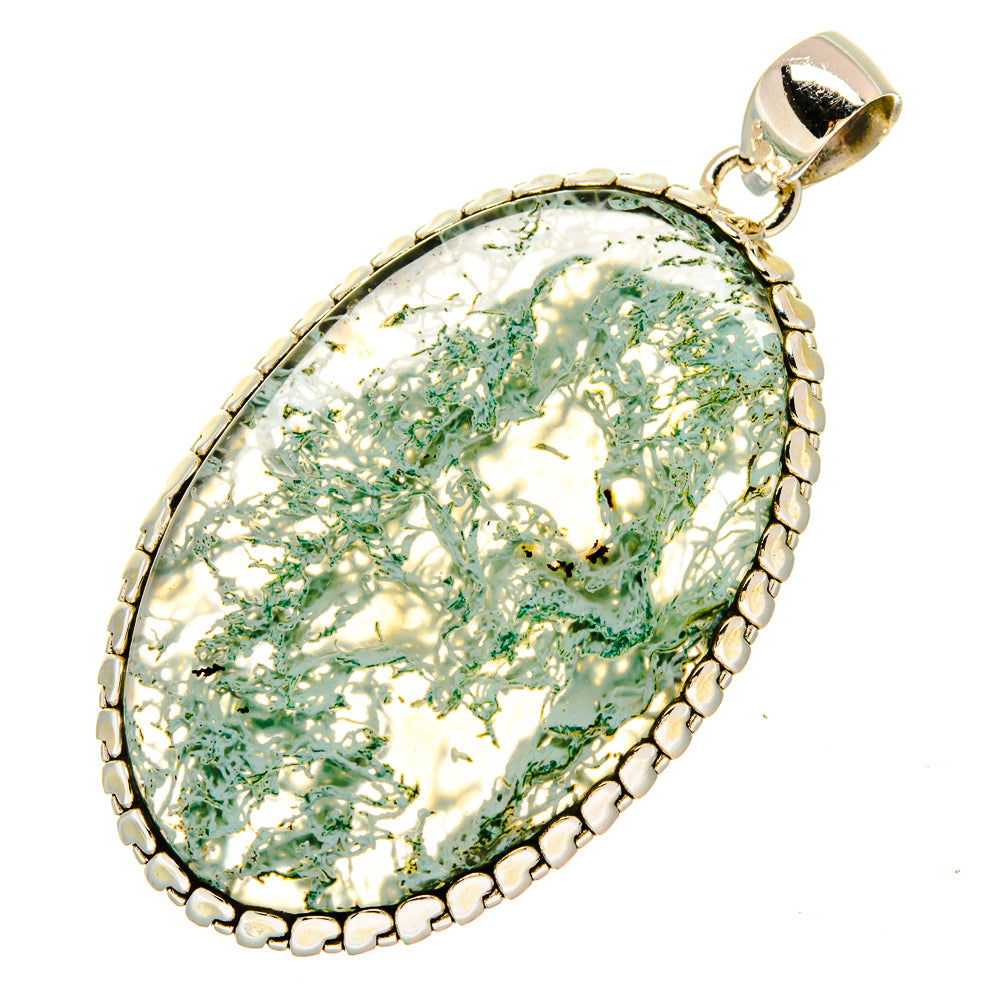 Green Moss Agate Pendants handcrafted by Anasilvercos - PD16769