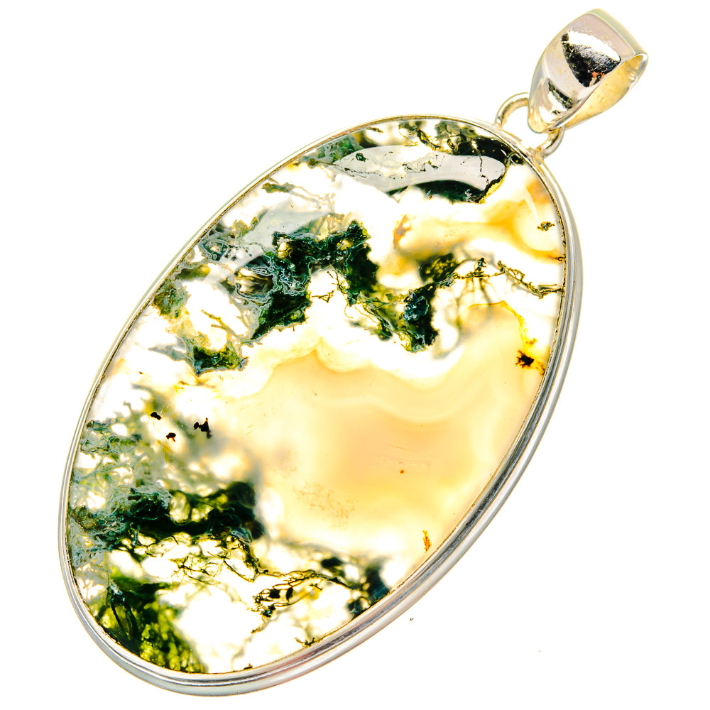 Green Moss Agate Pendants handcrafted by Anasilvercos - PD16776