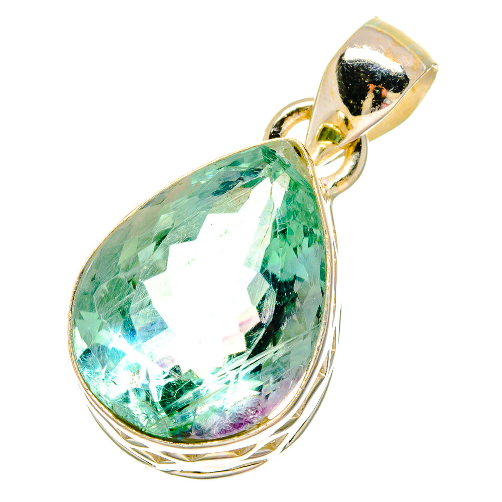 Green Fluorite Pendants handcrafted by Anasilvercos - PD16780