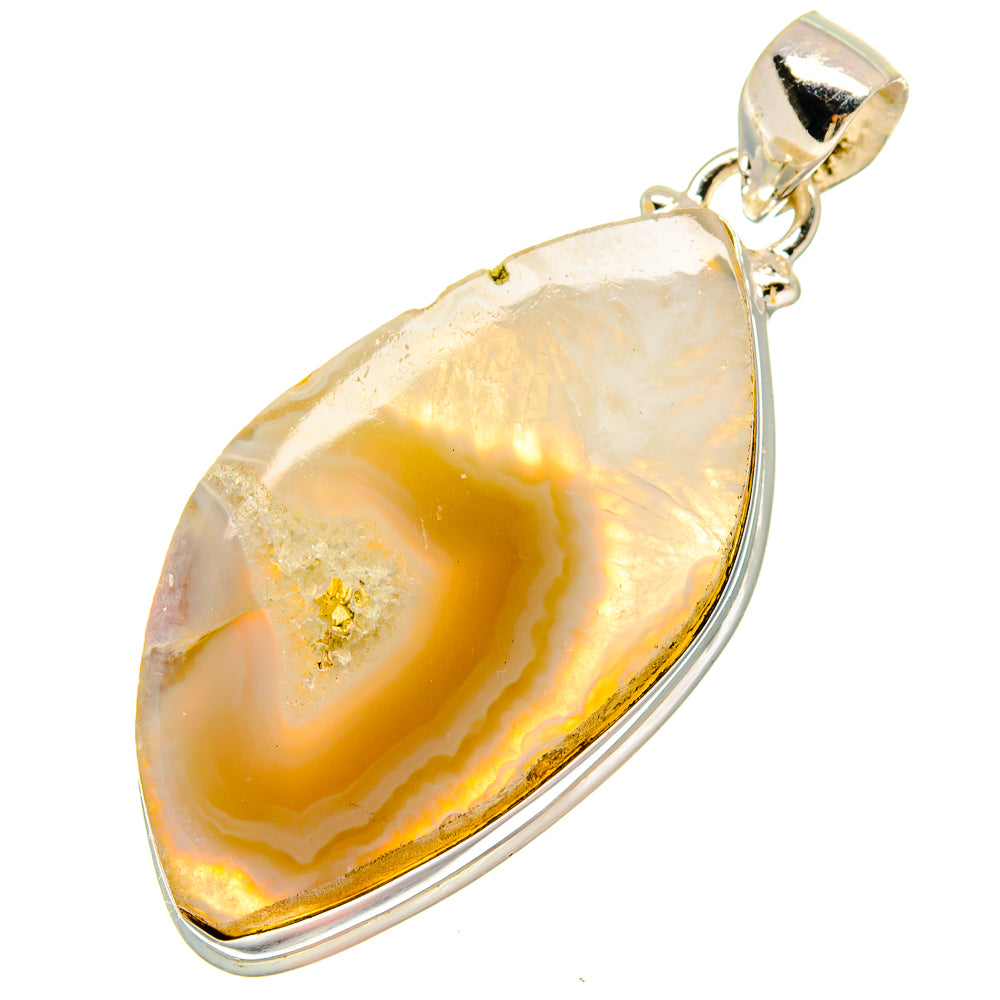 White Geode Slice Pendants handcrafted by Anasilvercos - PD16786 - Photo 2
