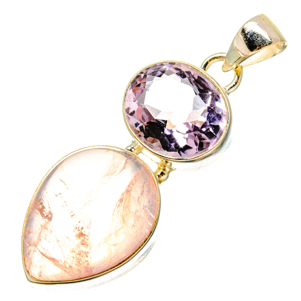 Rose Quartz Pendants handcrafted by Anasilvercos - PD16793