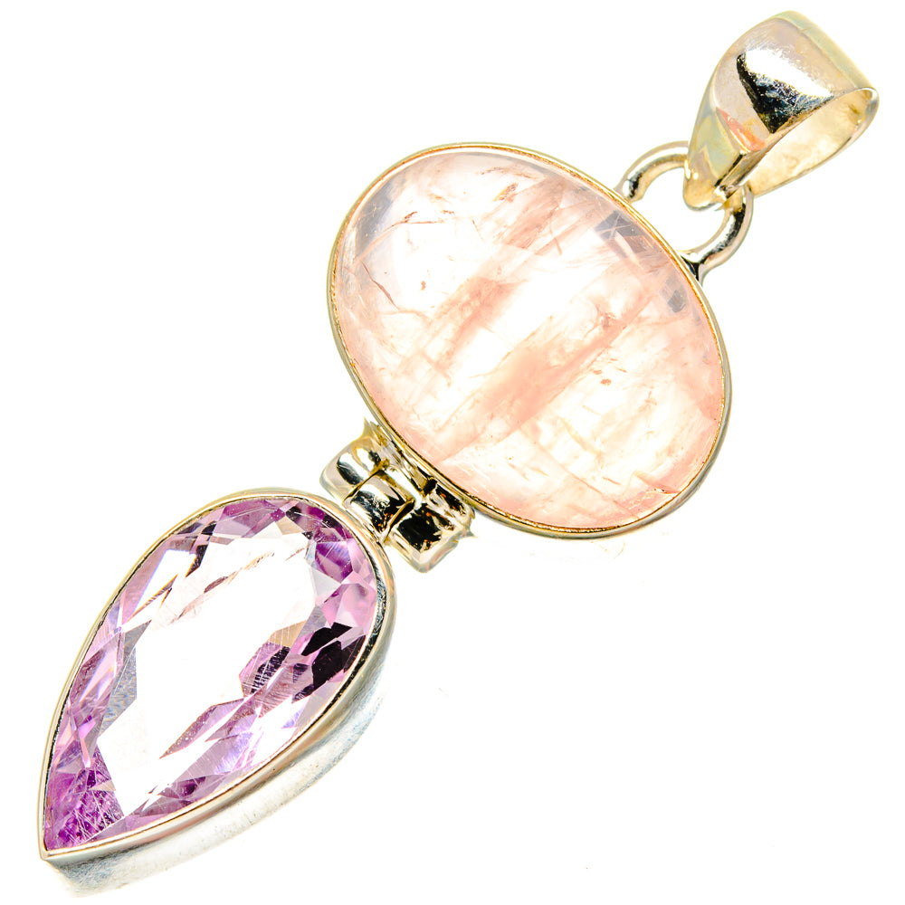 Rose Quartz Pendants handcrafted by Anasilvercos - PD16795