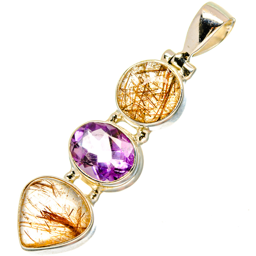 Rutilated Quartz Pendants handcrafted by Anasilvercos - PD16811