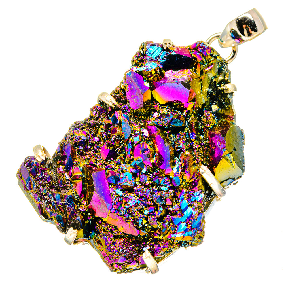 Titanium Sunshine Druzy Pendants handcrafted by Anasilvercos - PD16821