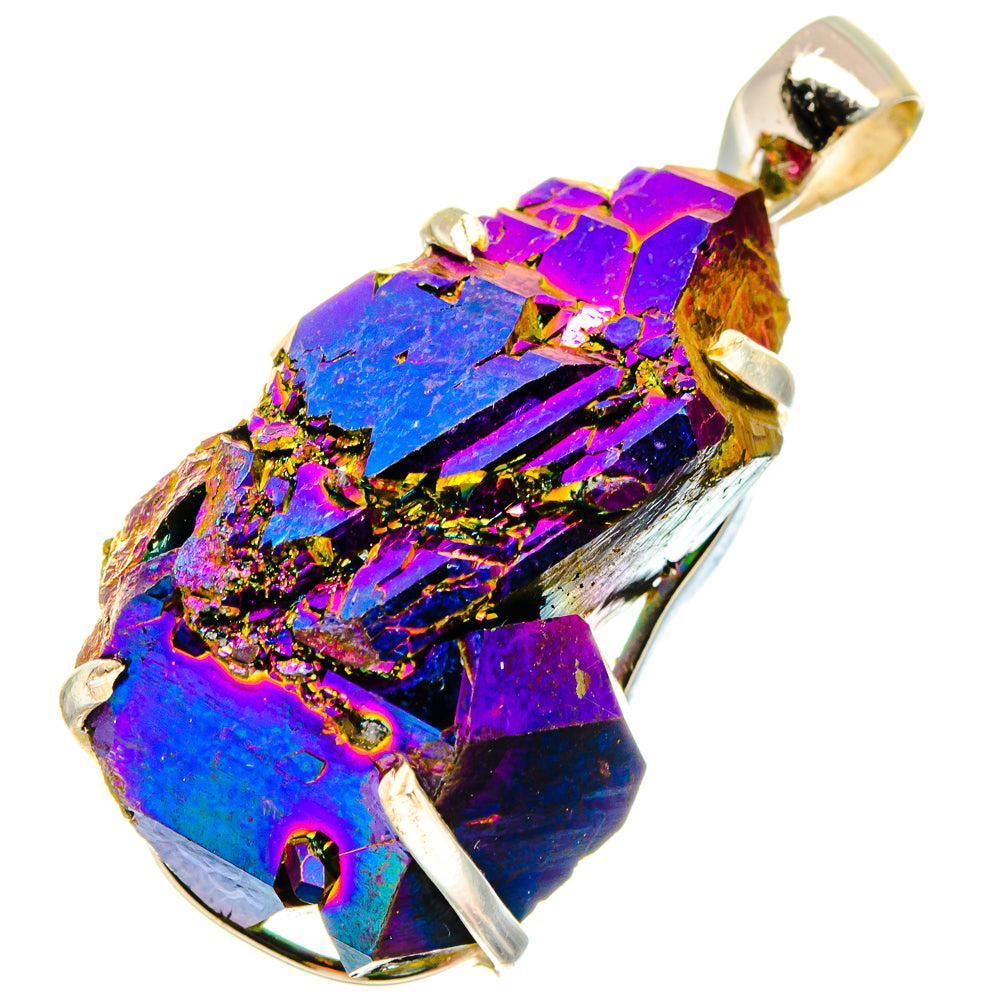 Titanium Sunshine Druzy Pendants handcrafted by Anasilvercos - PD16824
