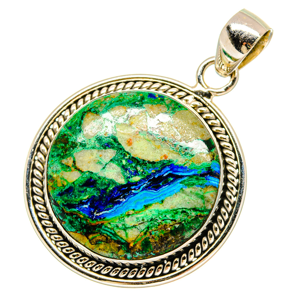 Azurite Malachite Pendants handcrafted by Anasilvercos - PD16830