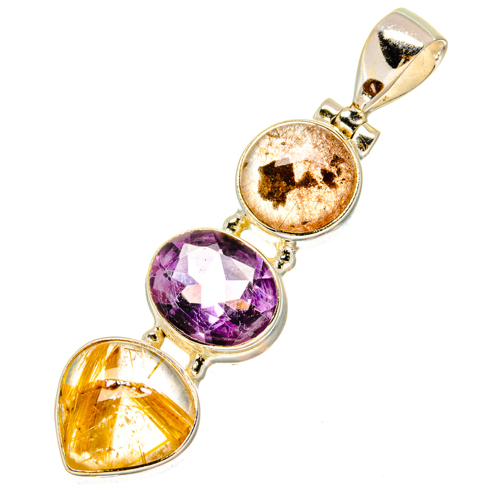Rutilated Quartz Pendants handcrafted by Anasilvercos - PD16878
