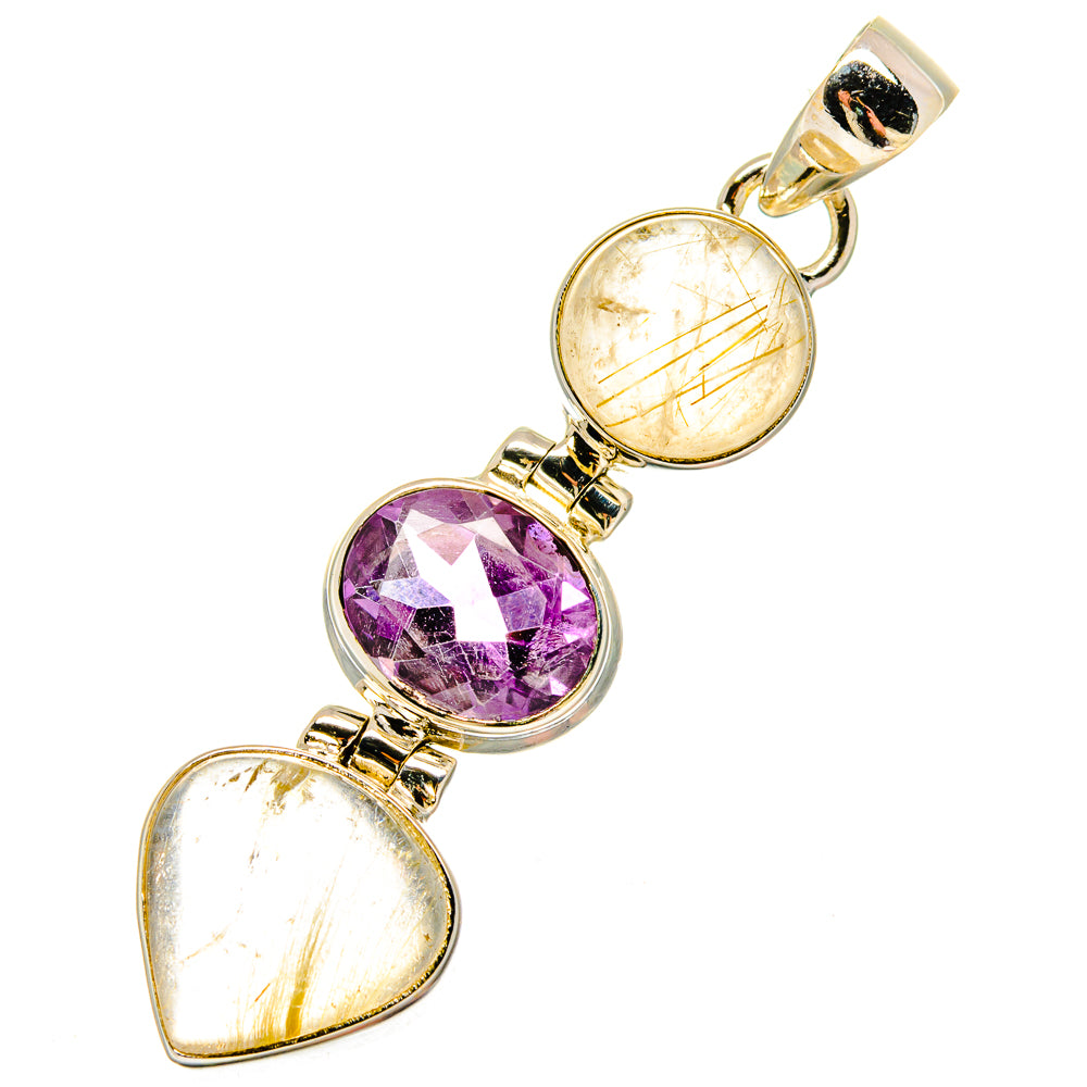 Rutilated Quartz Pendants handcrafted by Anasilvercos - PD16879