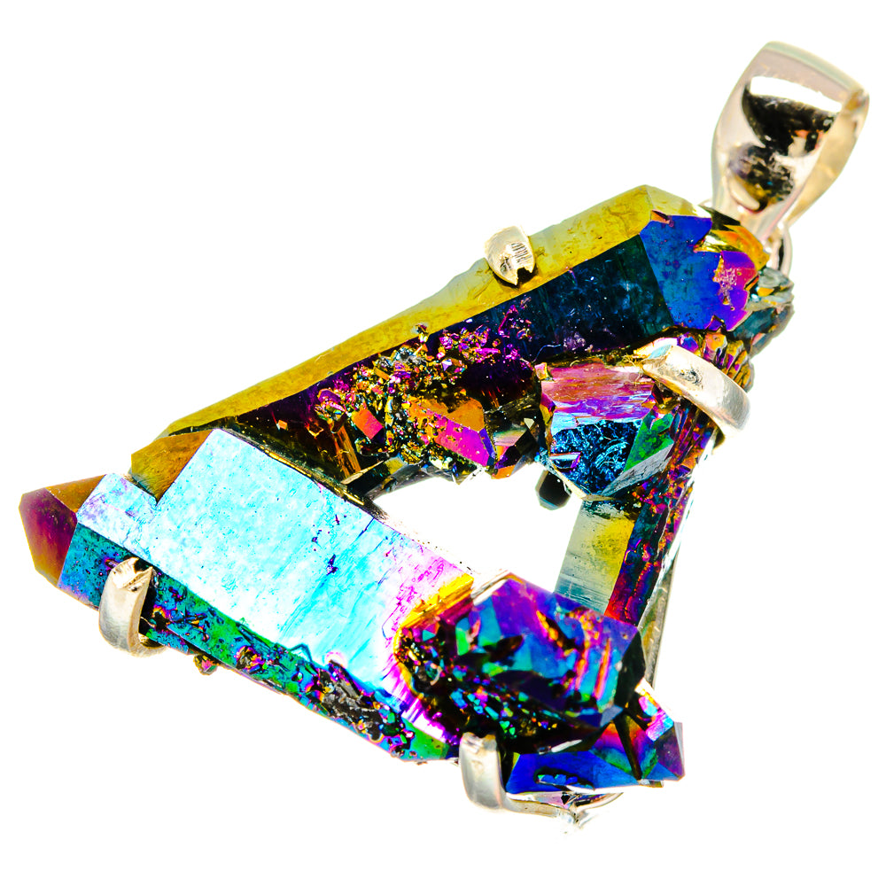 Titanium Sunshine Druzy Pendants handcrafted by Anasilvercos - PD16948