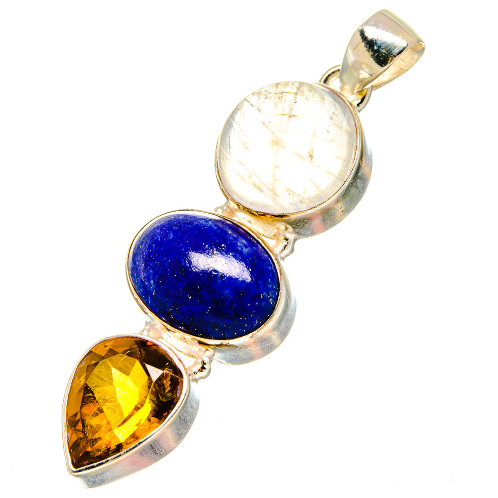 Rainbow Moonstone Pendants handcrafted by Anasilvercos - PD16951