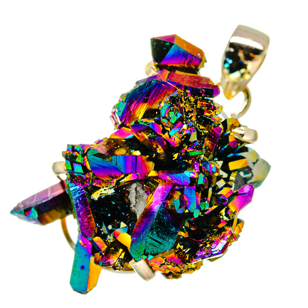 Titanium Sunshine Druzy Pendants handcrafted by Anasilvercos - PD16953