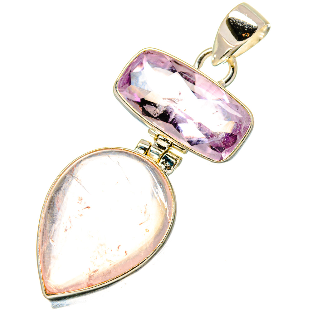 Rose Quartz Pendants handcrafted by Anasilvercos - PD17000