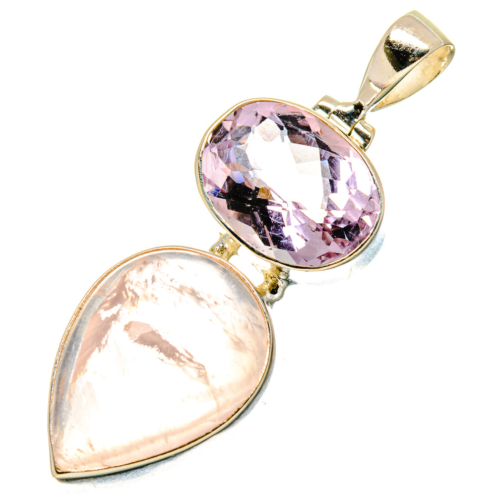Rose Quartz Pendants handcrafted by Anasilvercos - PD17001