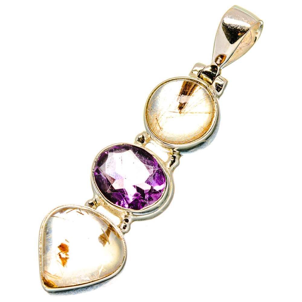 Rutilated Quartz Pendants handcrafted by Anasilvercos - PD17009