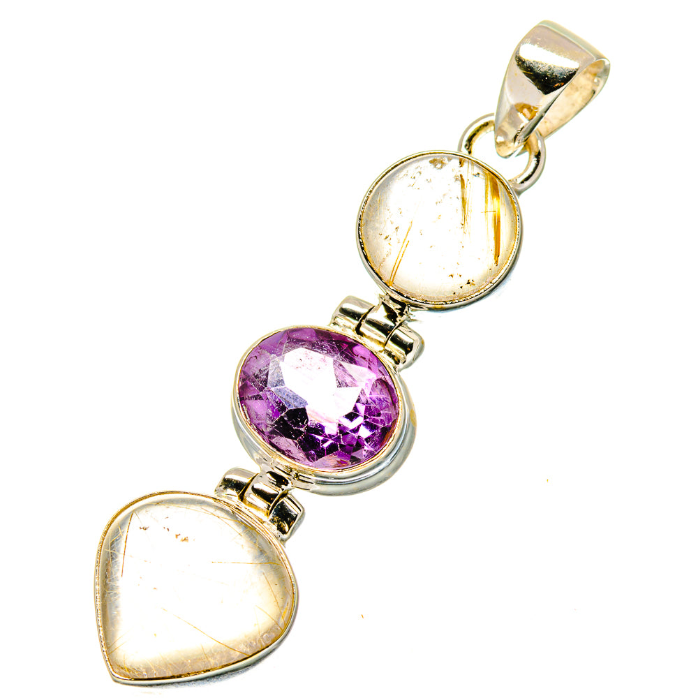 Rutilated Quartz Pendants handcrafted by Anasilvercos - PD17010