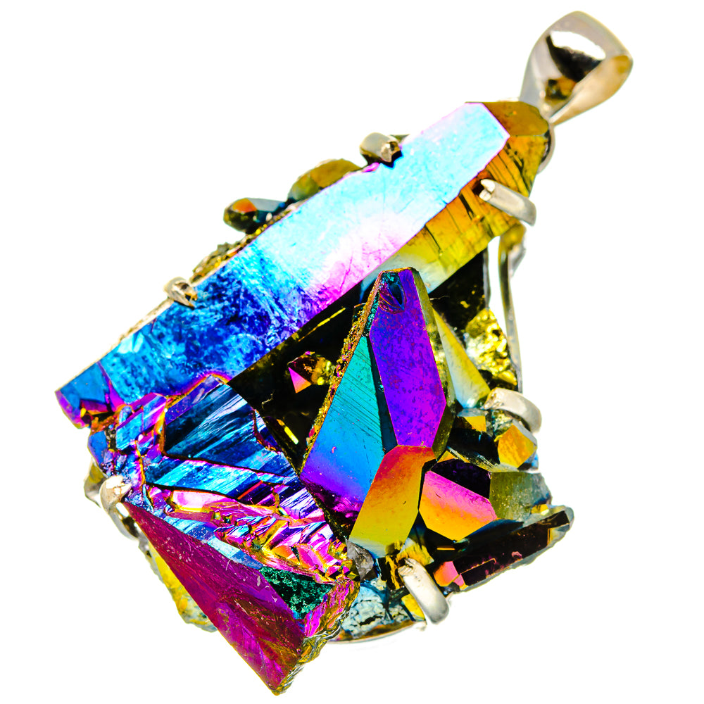 Titanium Sunshine Druzy Pendants handcrafted by Anasilvercos - PD17015