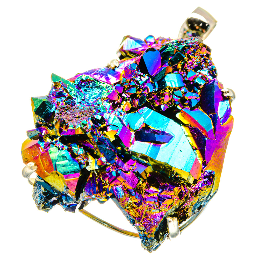 Titanium Sunshine Druzy Pendants handcrafted by Anasilvercos - PD17018