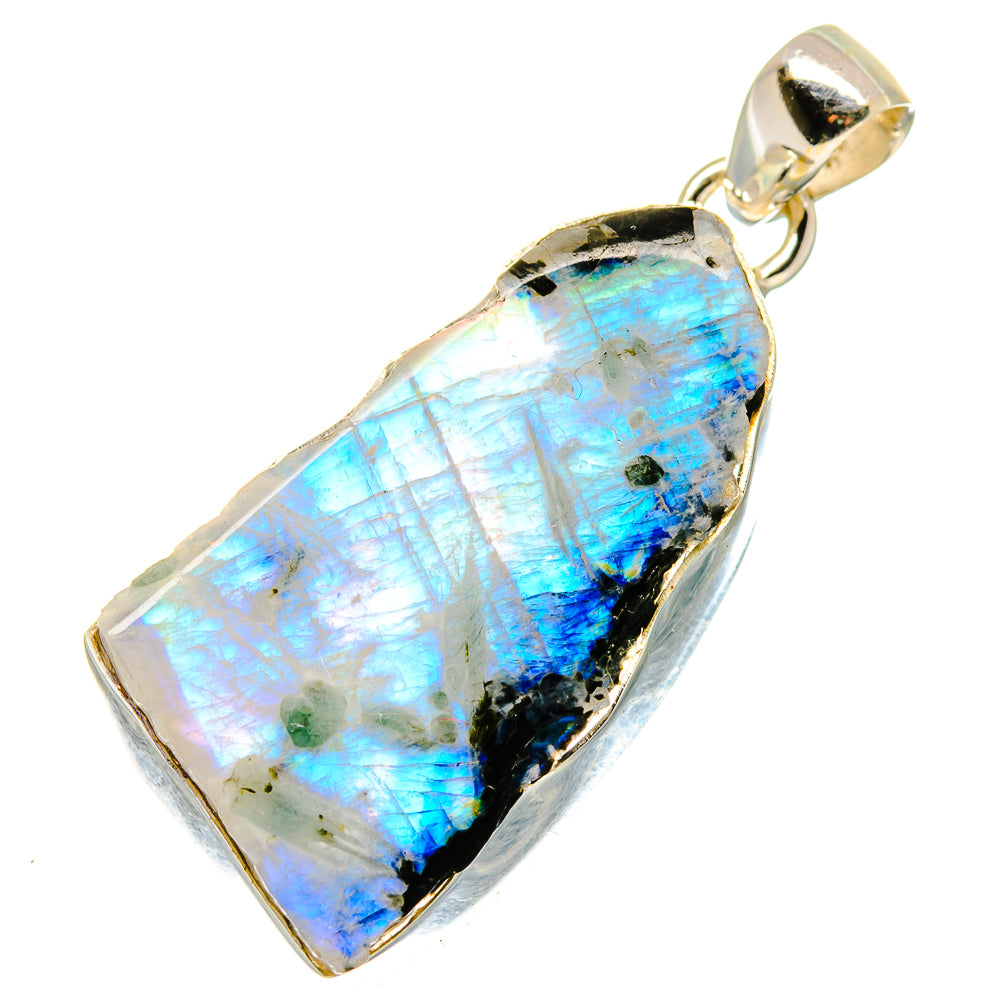 Rainbow Moonstone Pendants handcrafted by Anasilvercos - PD17050