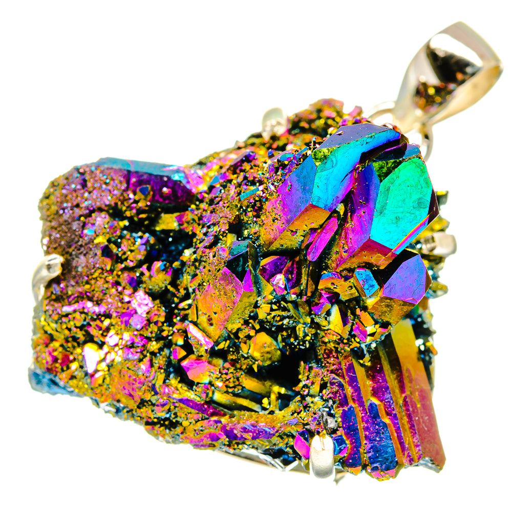 Titanium Sunshine Druzy Pendants handcrafted by Anasilvercos - PD17051