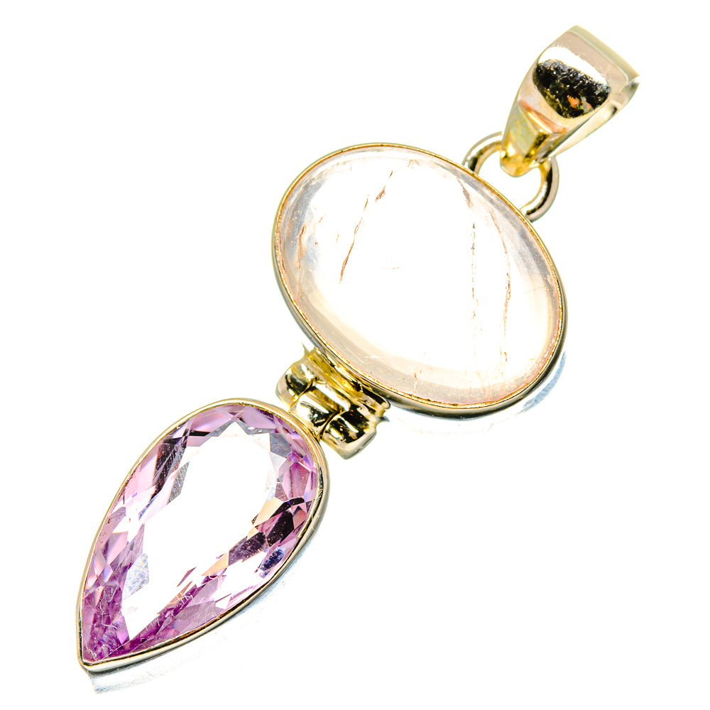 Rose Quartz Pendants handcrafted by Anasilvercos - PD17073