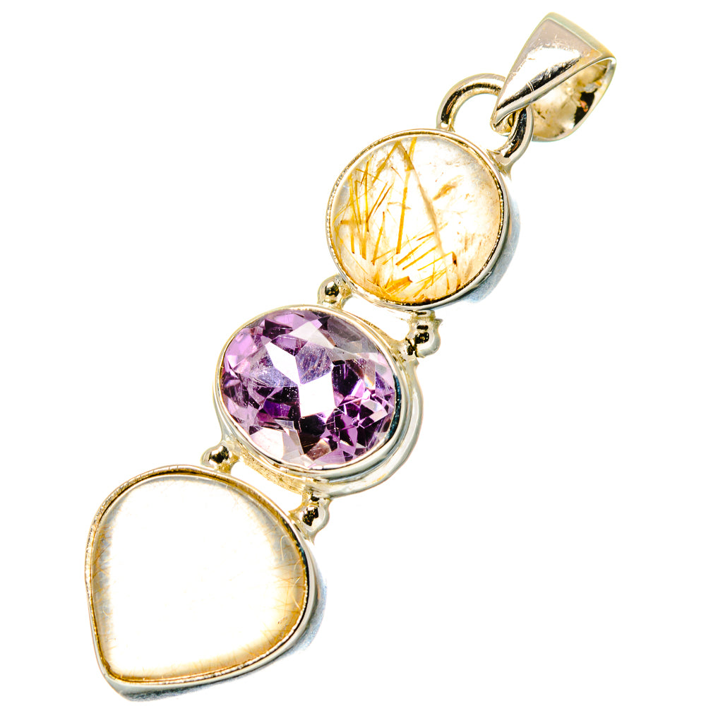 Rutilated Quartz Pendants handcrafted by Anasilvercos - PD17080