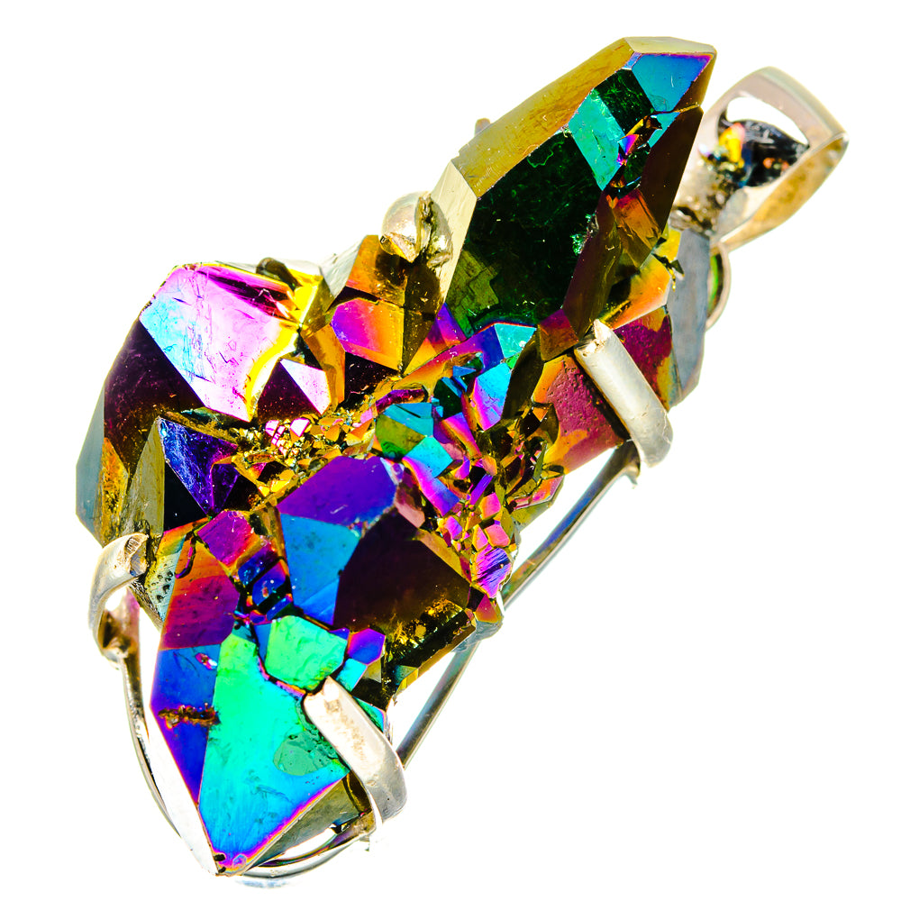 Titanium Sunshine Druzy Pendants handcrafted by Anasilvercos - PD17083