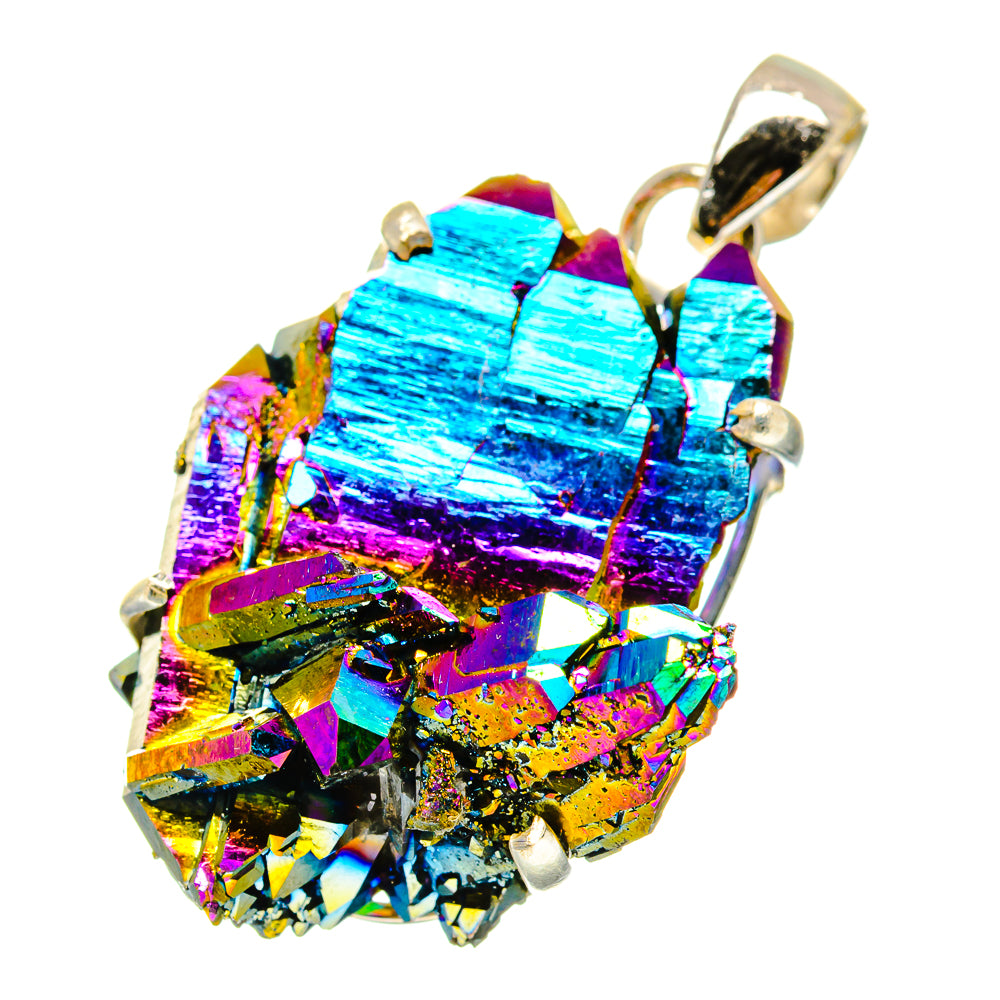 Titanium Sunshine Druzy Pendants handcrafted by Anasilvercos - PD17088