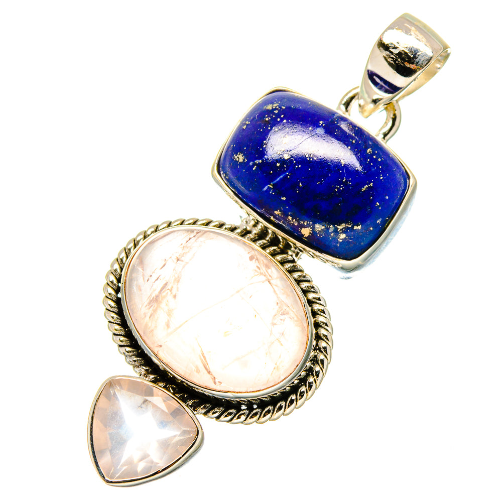 Rose Quartz Pendants handcrafted by Anasilvercos - PD17089