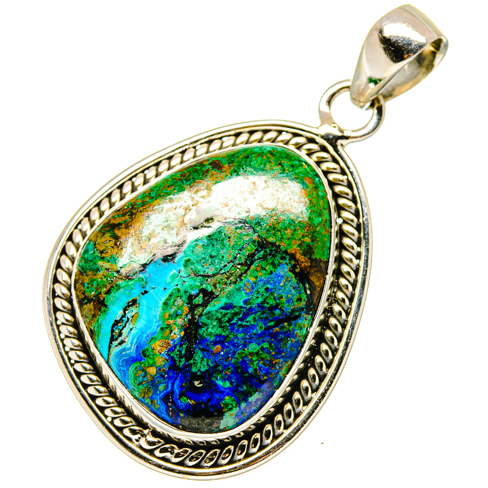 Azurite Malachite Pendants handcrafted by Anasilvercos - PD17111