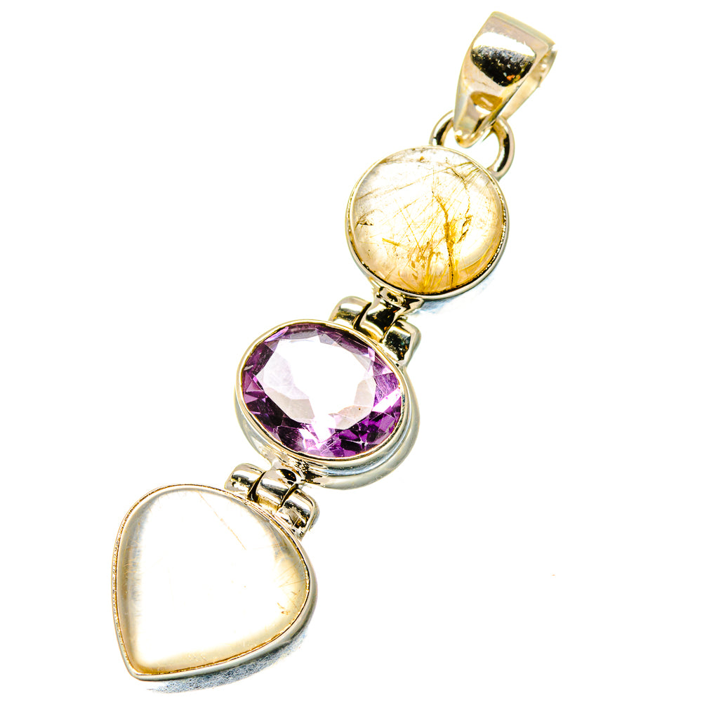 Rutilated Quartz Pendants handcrafted by Anasilvercos - PD17131