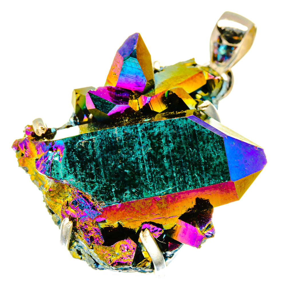 Titanium Sunshine Druzy Pendants handcrafted by Anasilvercos - PD17132