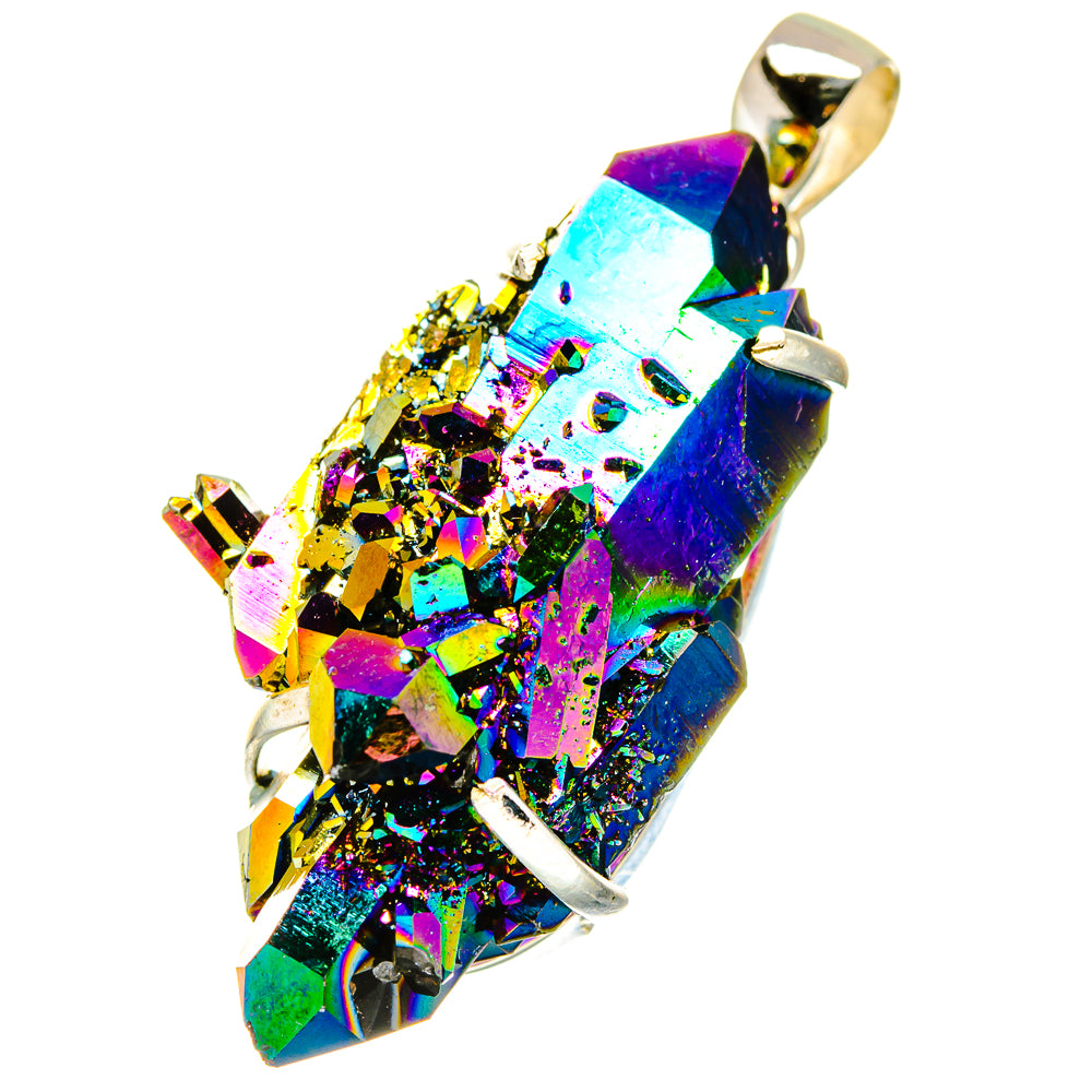 Titanium Sunshine Druzy Pendants handcrafted by Anasilvercos - PD17134