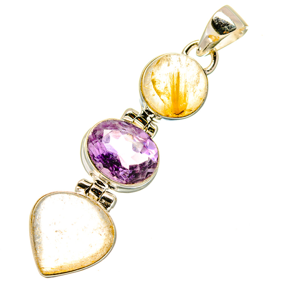 Rutilated Quartz Pendants handcrafted by Anasilvercos - PD17147