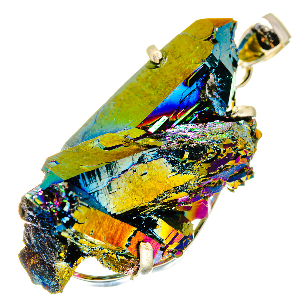 Titanium Sunshine Druzy Pendants handcrafted by Anasilvercos - PD17148