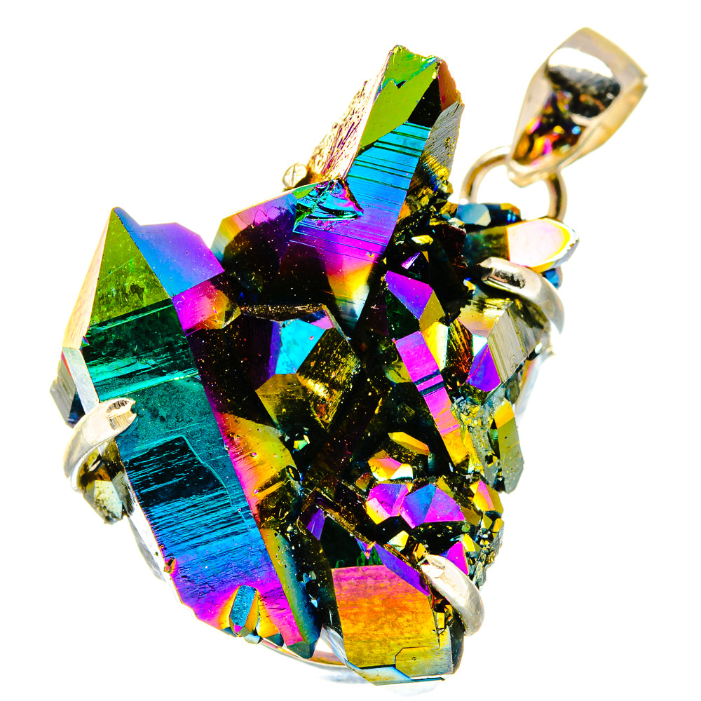 Titanium Sunshine Druzy Pendants handcrafted by Anasilvercos - PD17150