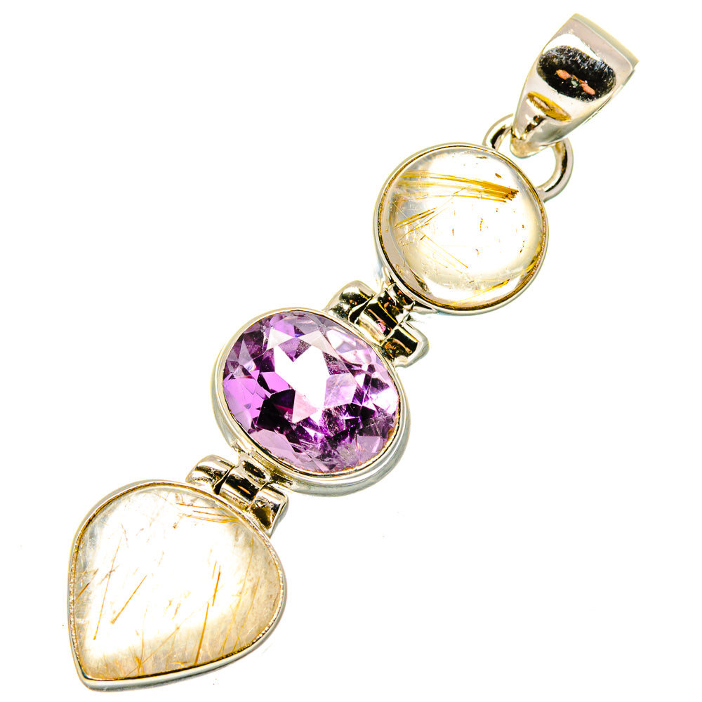 Rutilated Quartz Pendants handcrafted by Anasilvercos - PD17160